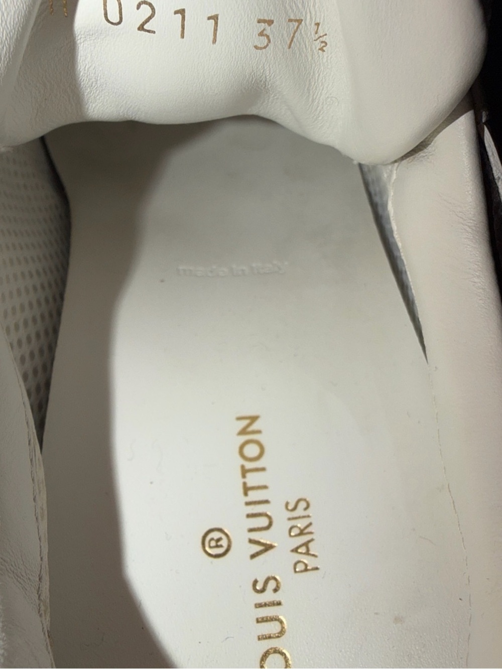 Louis Vuitton White & Brown Monogram Run Away Sneaker-37 1/2 - Picture 6 of 9
